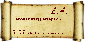Latosinszky Agapion névjegykártya